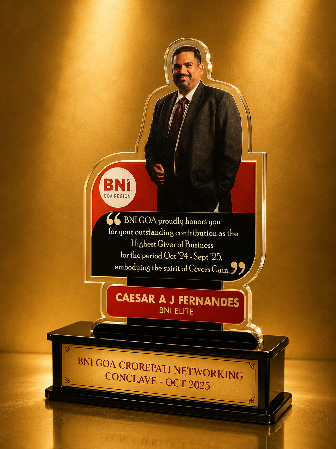 BNI Goa Highest Giver of Business