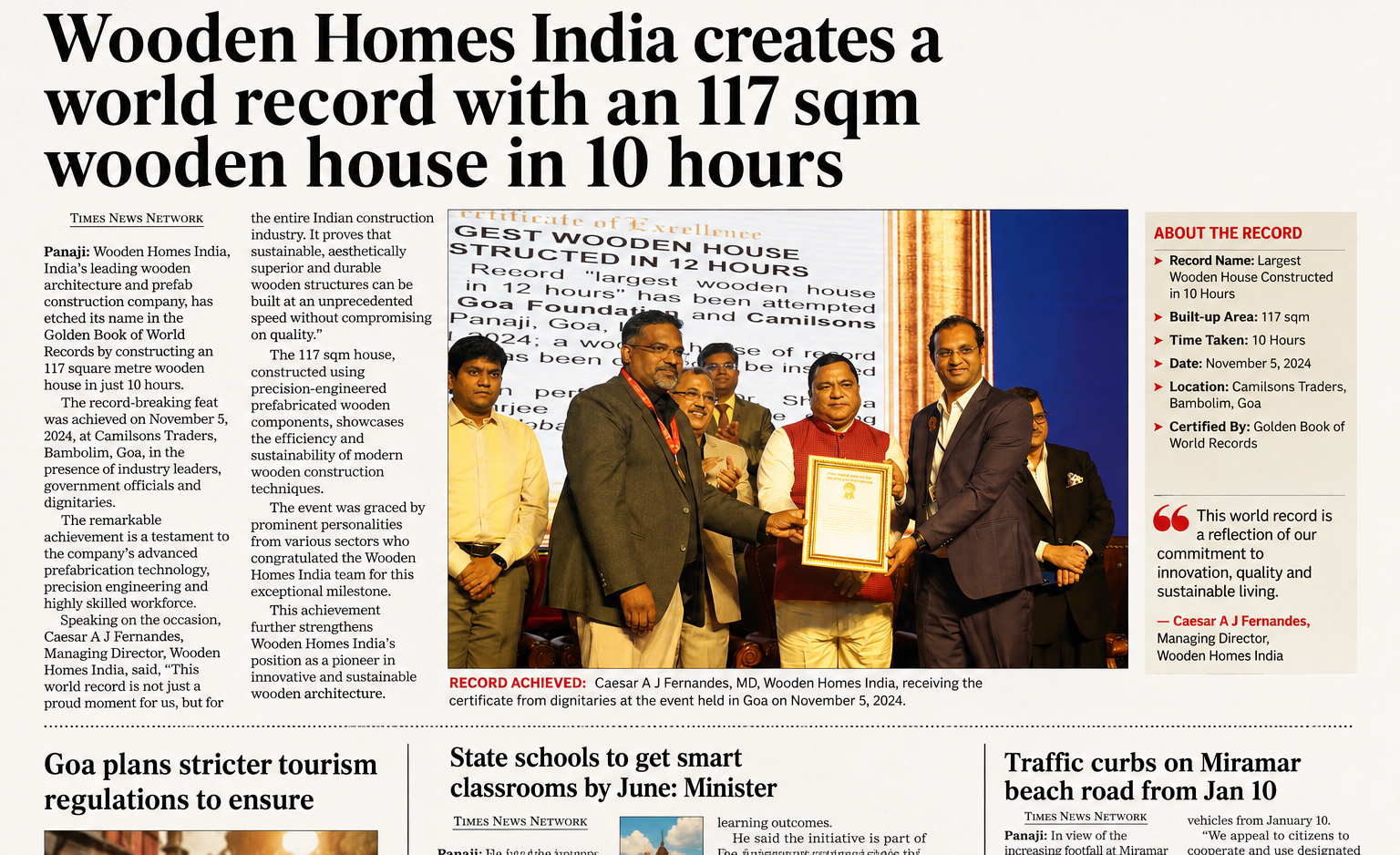 Press clipping — world record